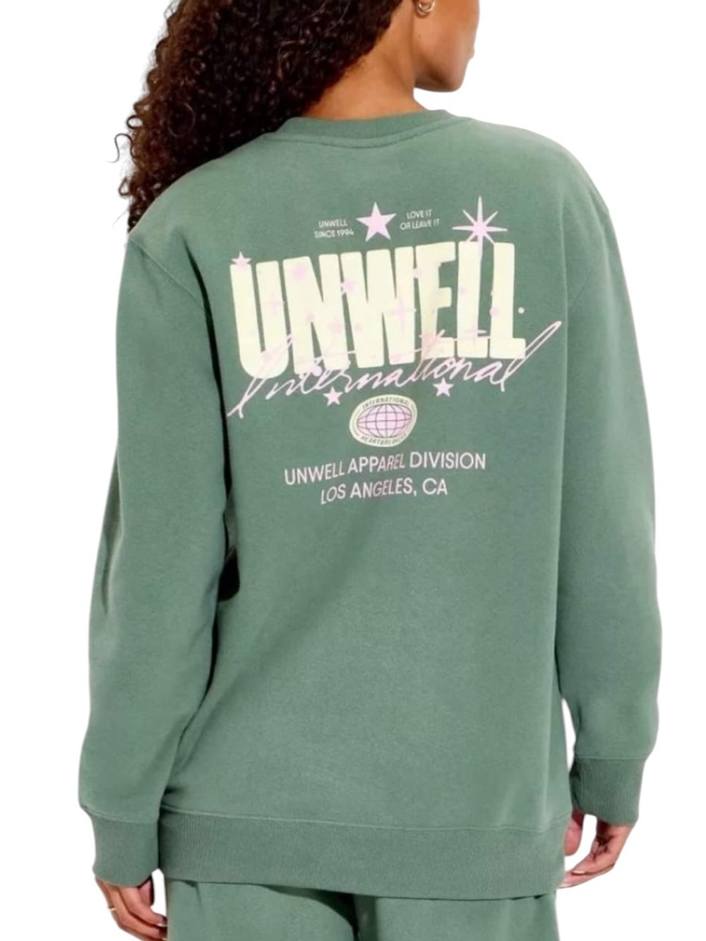 Unwell Women's Graphic Pullover Sweatshirt Sage Green 2X
